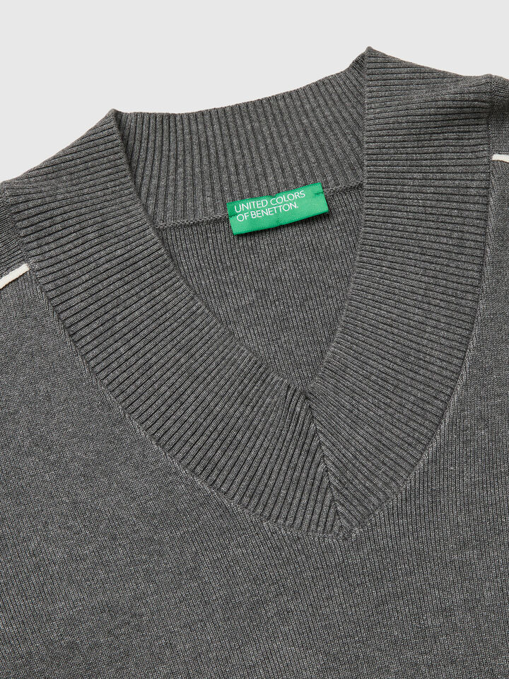 V NECK SWEATER L/S Mujer image number 7